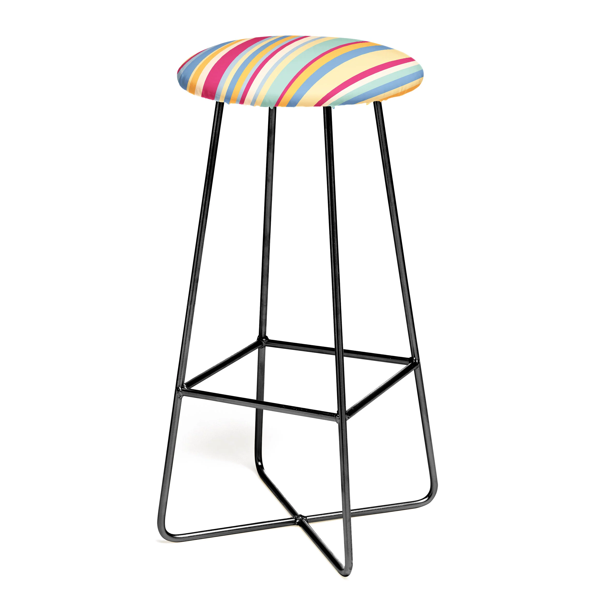 Colour Poems Classic Retro Stripes I Bar Stool - Image 2