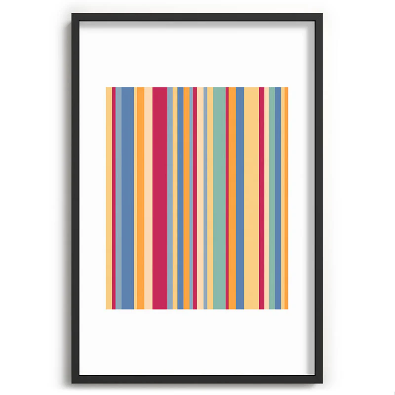Colour Poems Classic Retro Stripes I Recessed Framing Rectangle - Image 25