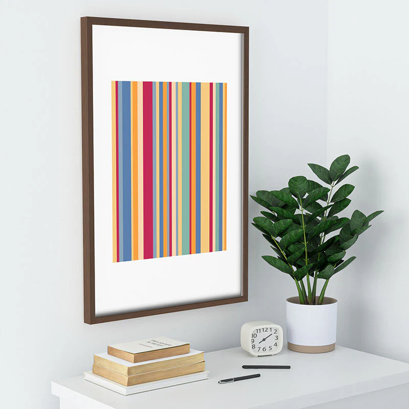 Colour Poems Classic Retro Stripes I Recessed Framing Rectangle - Image 32