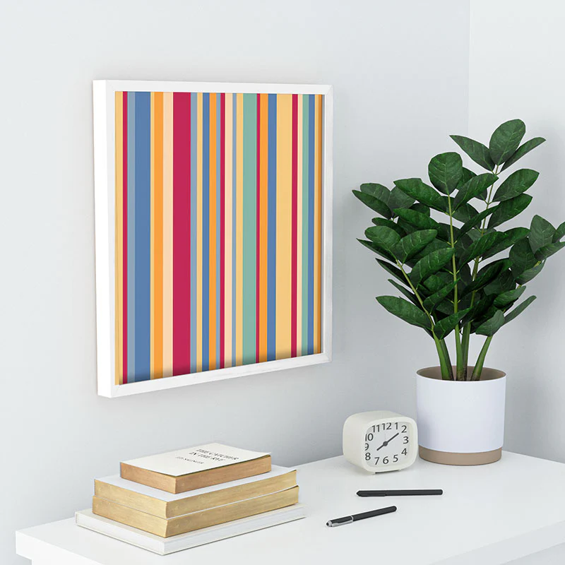 Colour Poems Classic Retro Stripes I Recessed Framing Square - Image 12