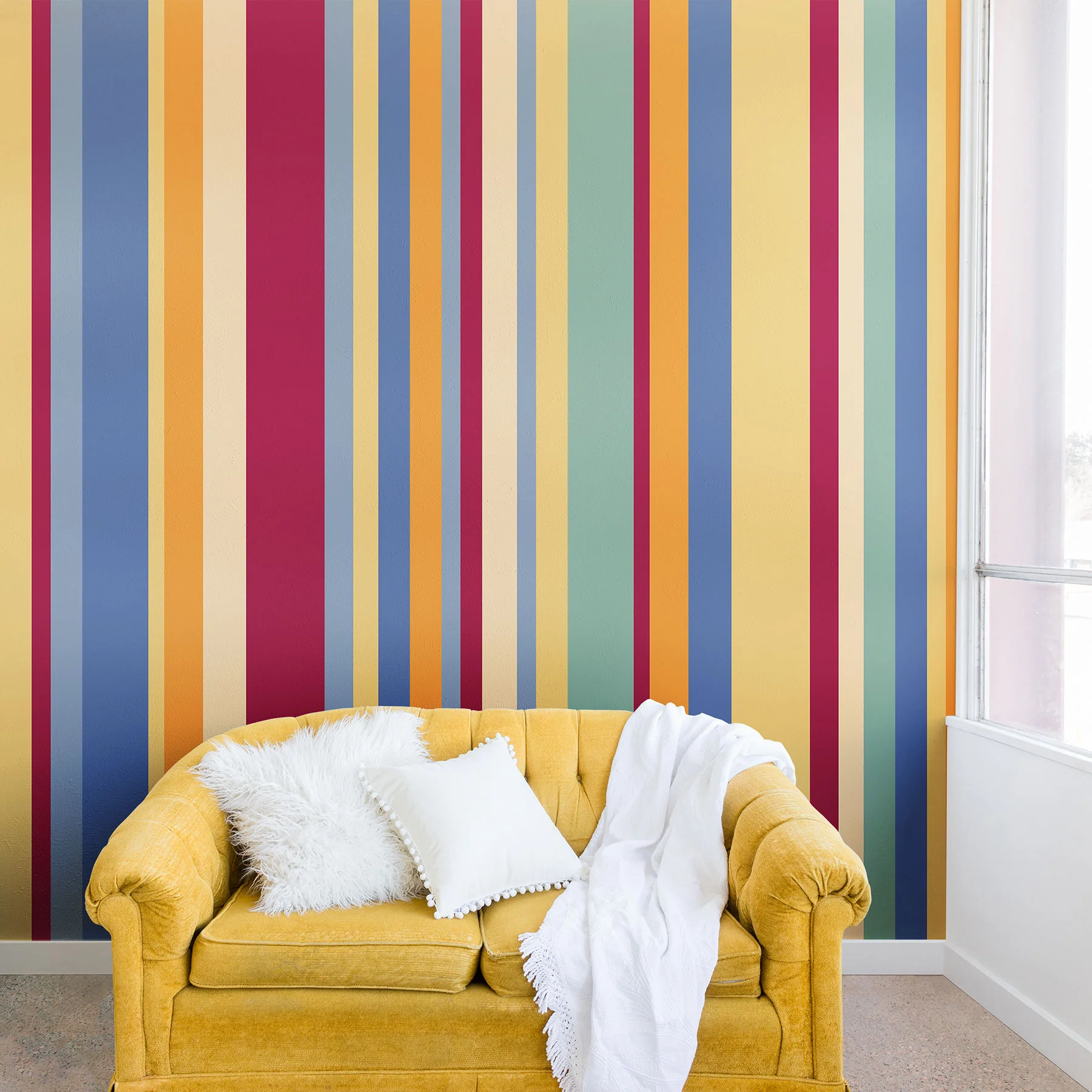 Colour Poems Classic Retro Stripes I Wall Mural - Image 3