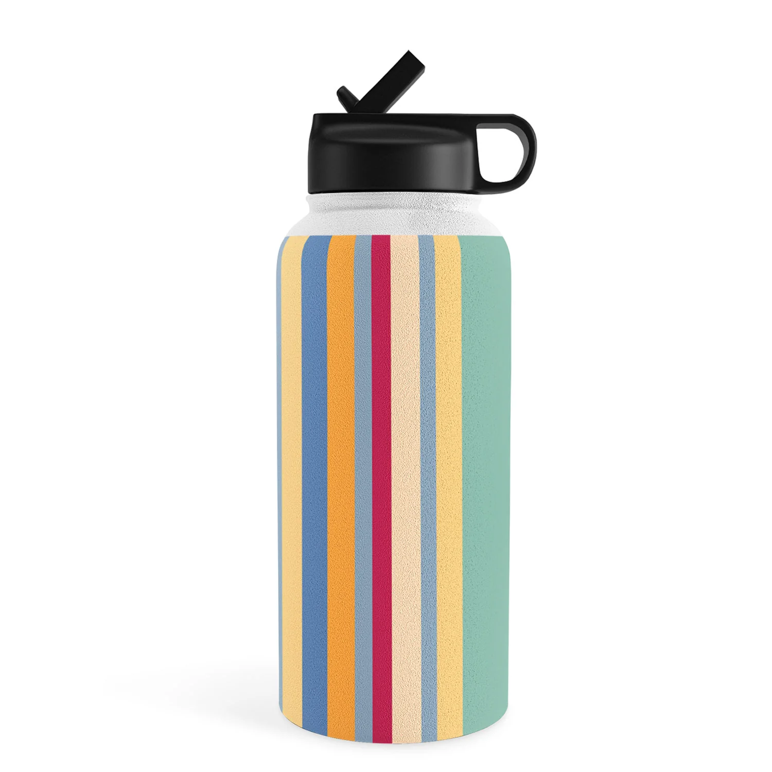 Colour Poems Classic Retro Stripes I Water Bottle - Image 29