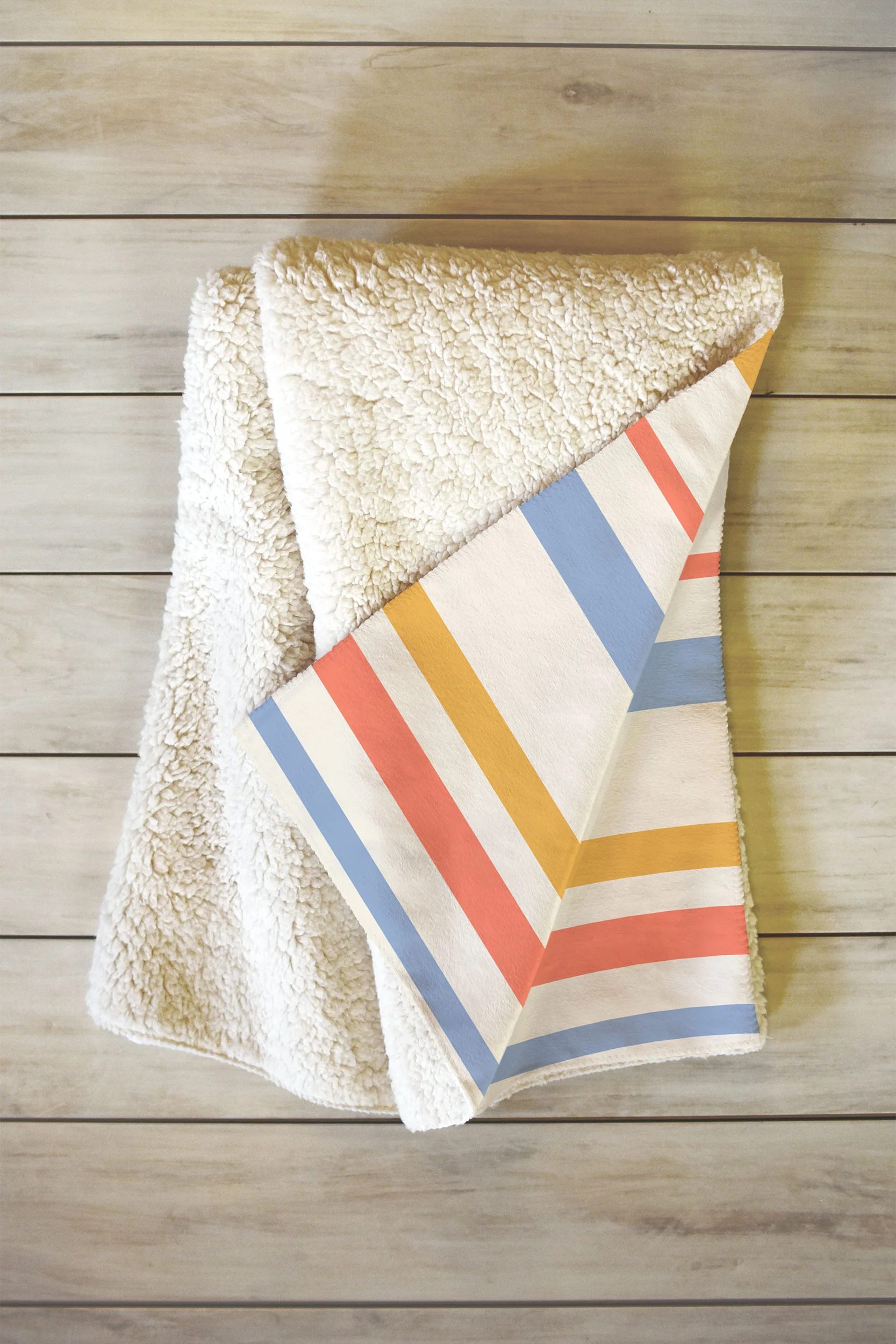Colour Poems Classic Retro Stripes III Fleece Throw Blanket - Image 2