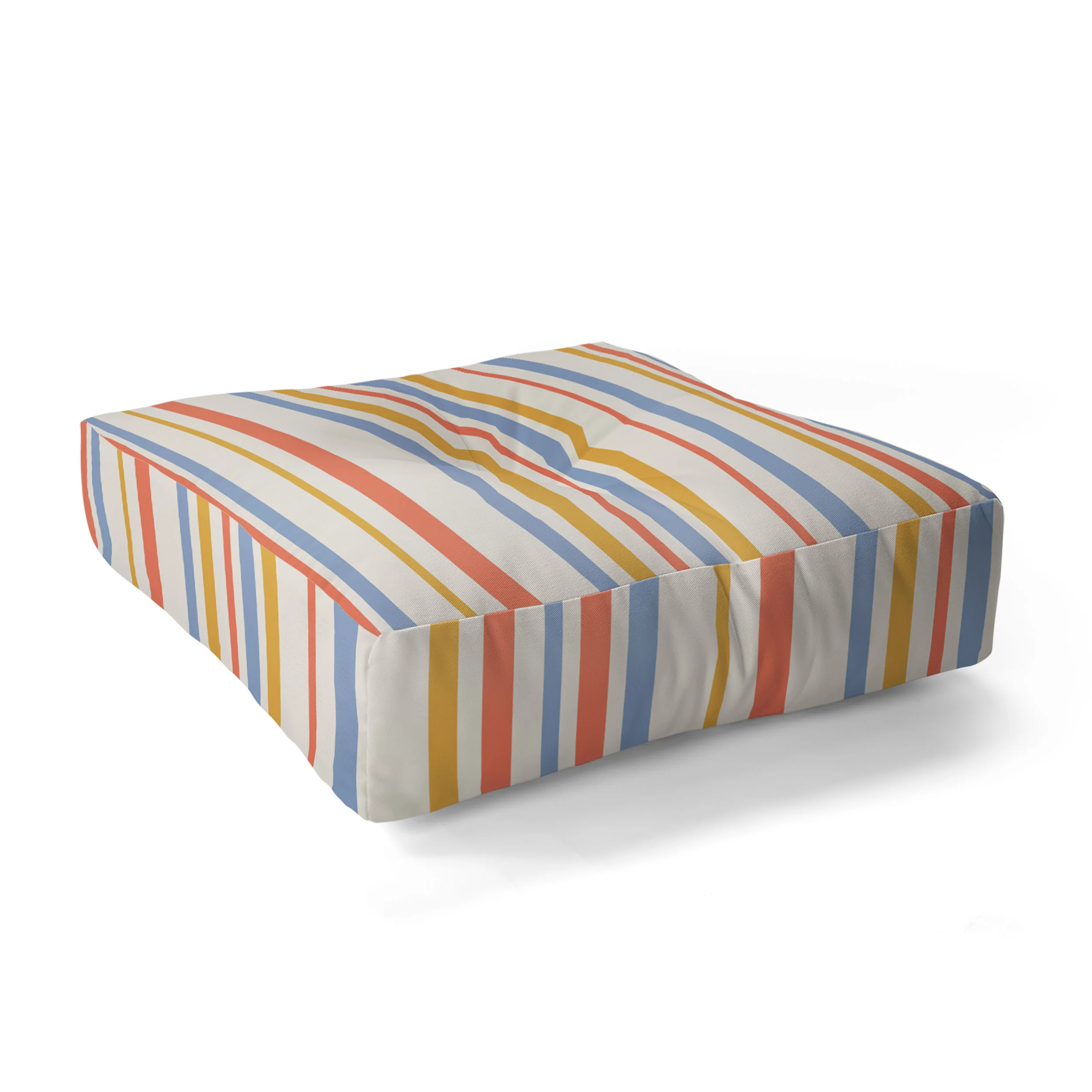 Colour Poems Classic Retro Stripes III Floor Pillow Square