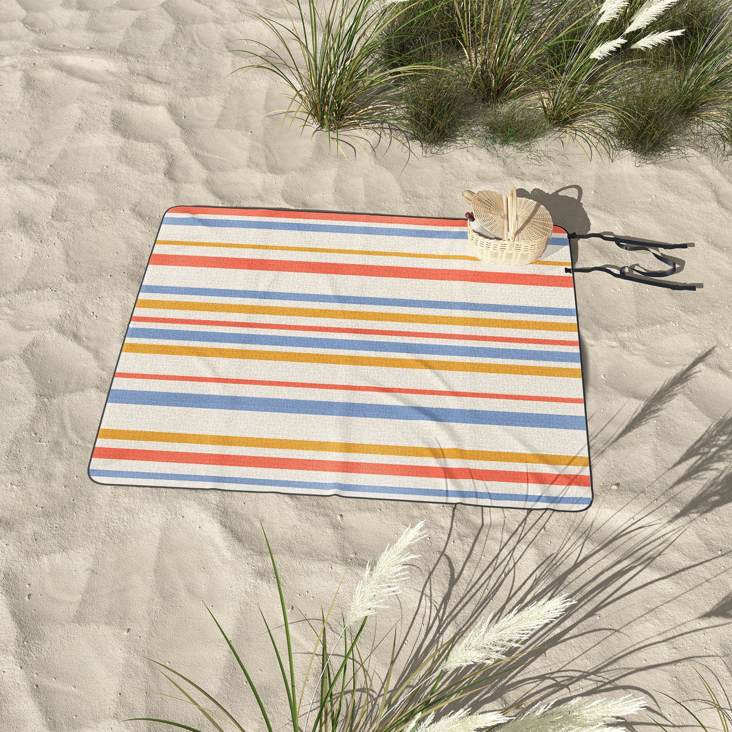 Colour Poems Classic Retro Stripes III Picnic Blanket - Image 3