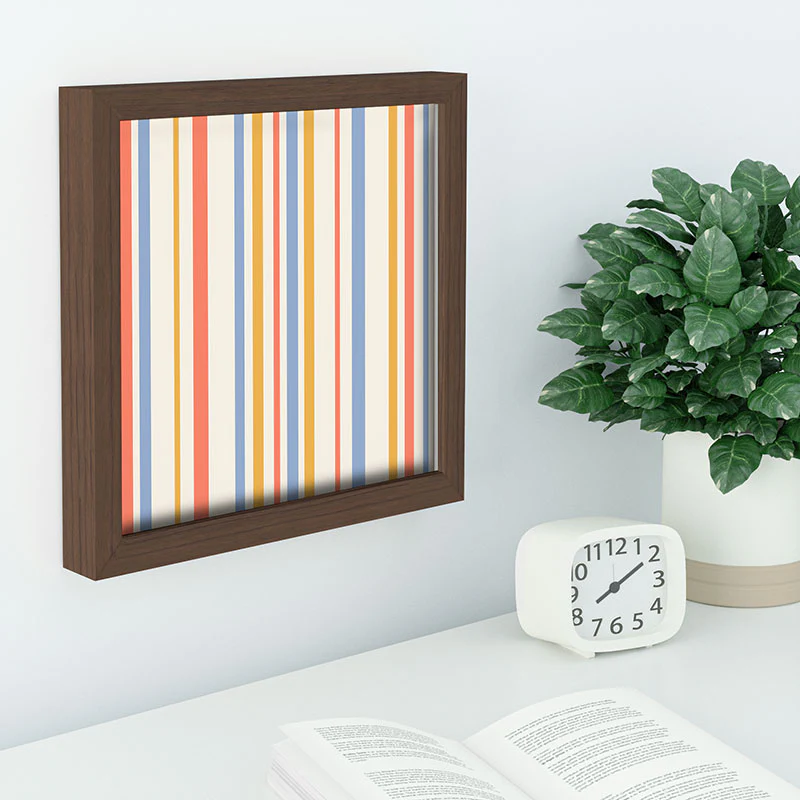 Colour Poems Classic Retro Stripes III Recessed Framing Square - Image 8