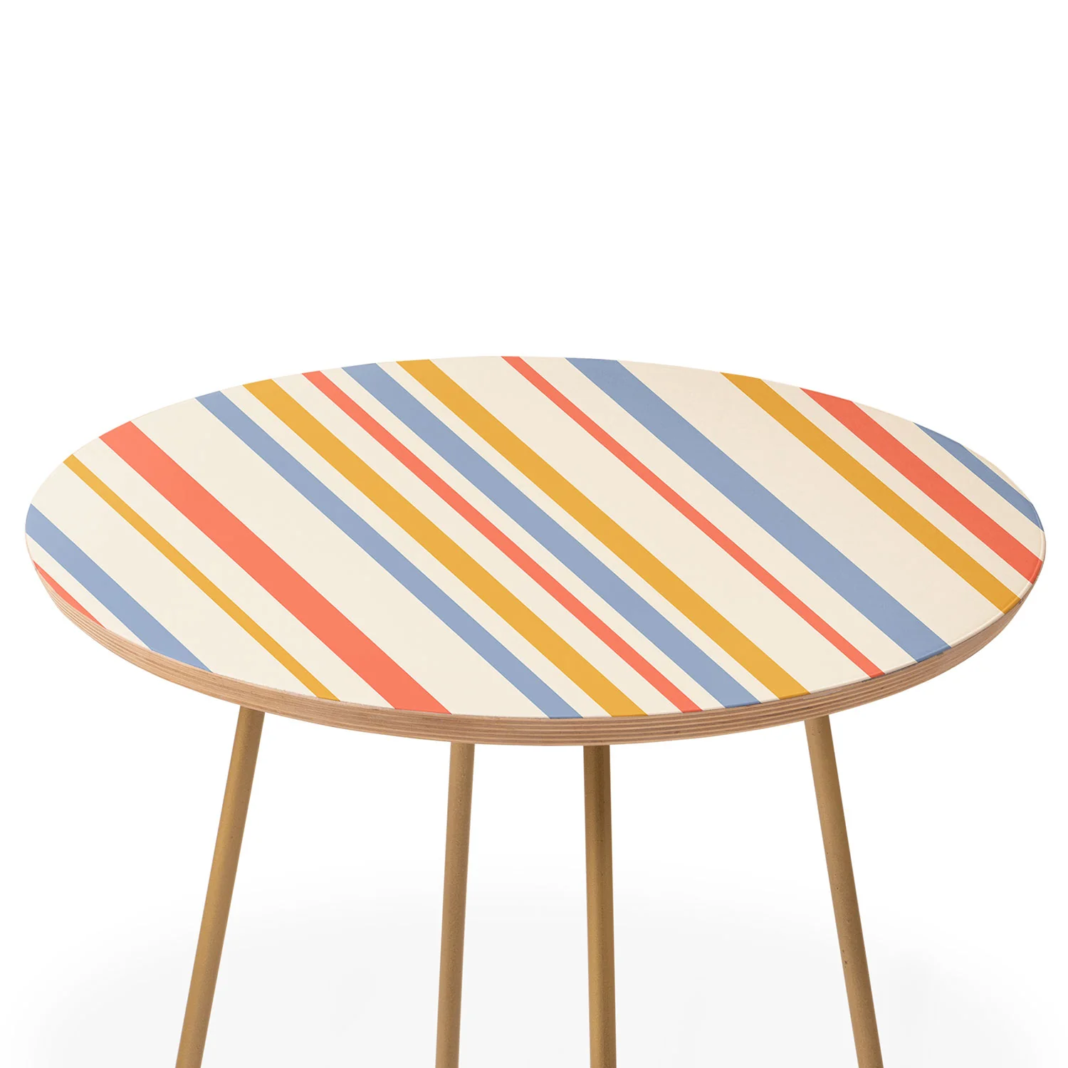 Colour Poems Classic Retro Stripes III Round Side Table - Image 3