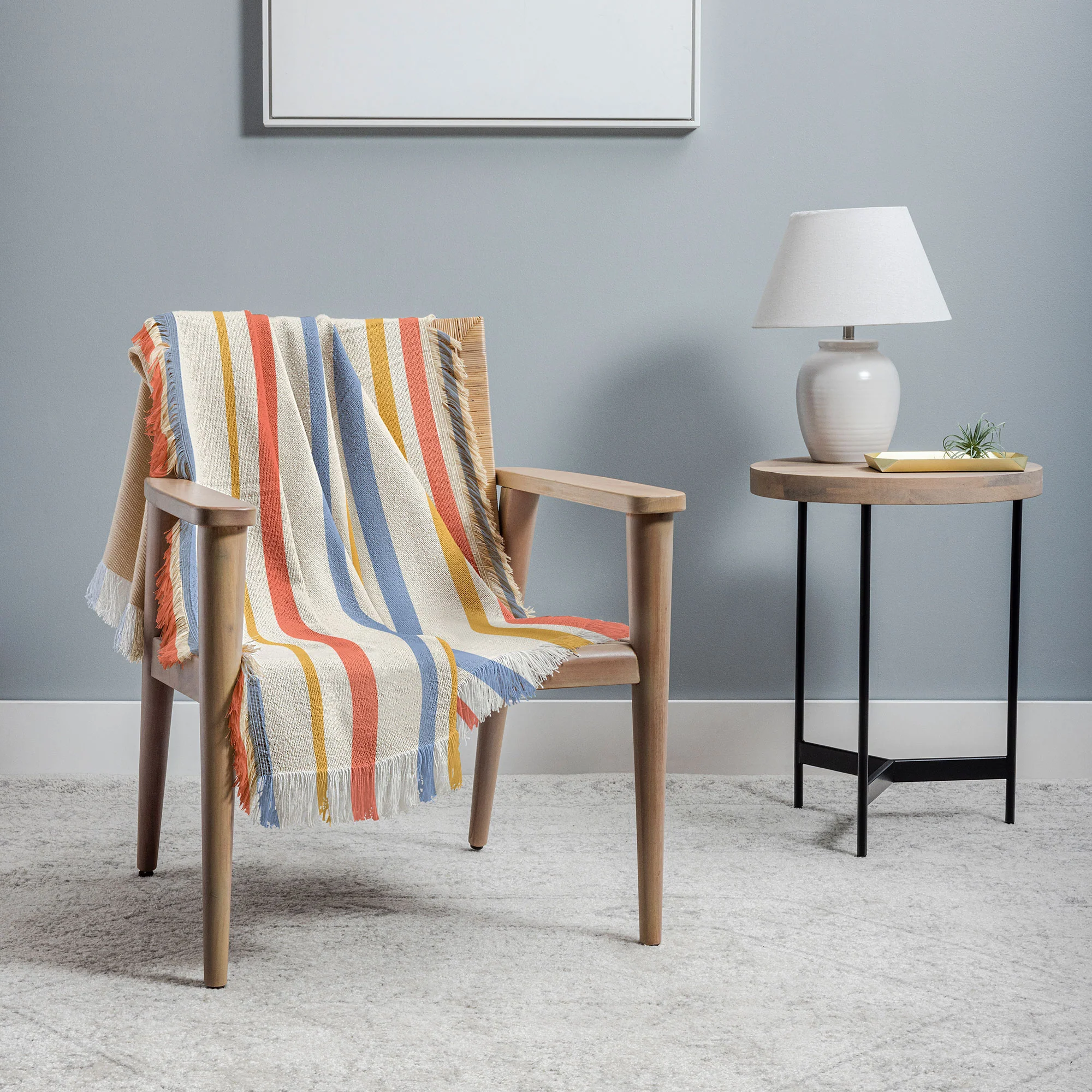 Colour Poems Classic Retro Stripes III Throw Blanket - Image 2