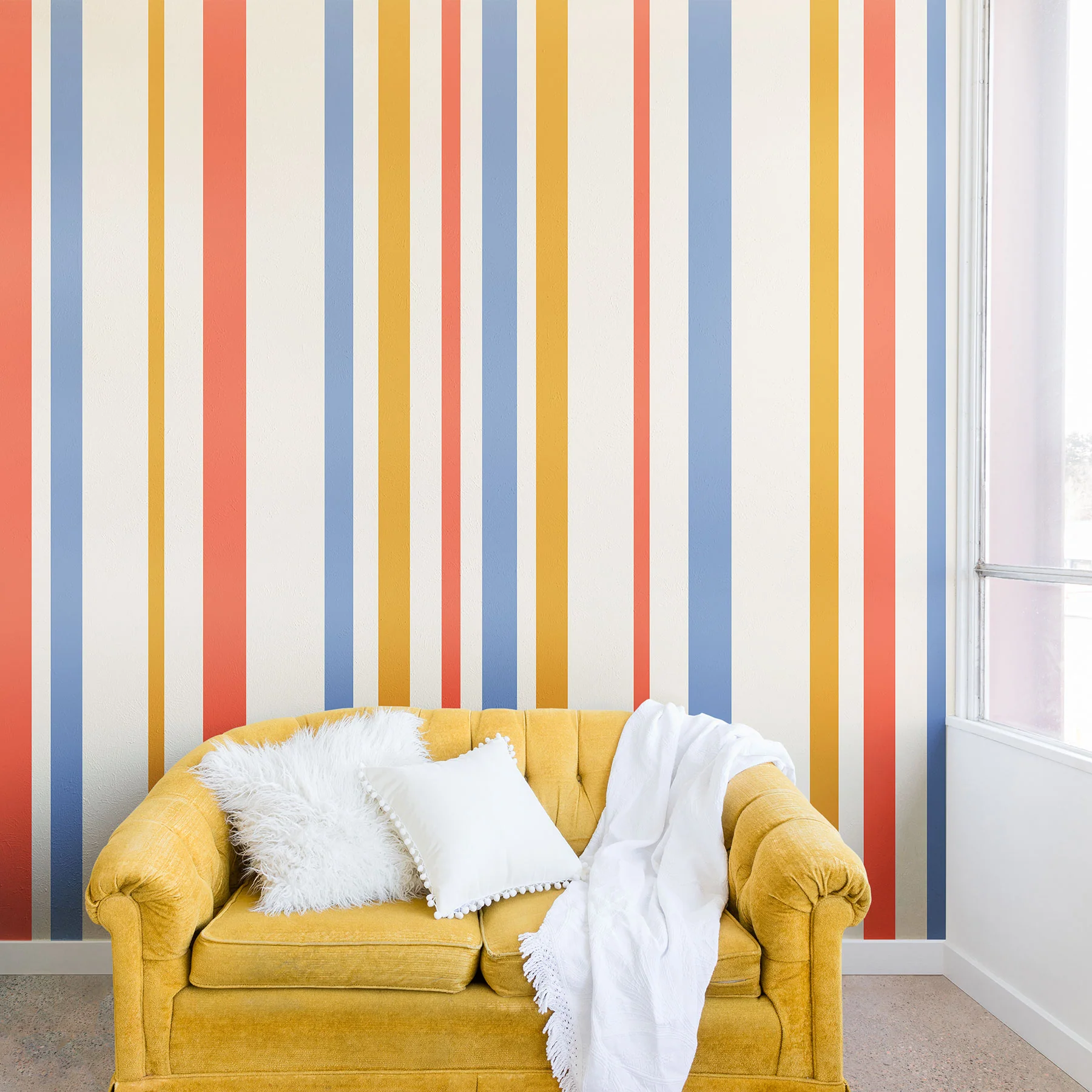 Colour Poems Classic Retro Stripes III Wall Mural - Image 3