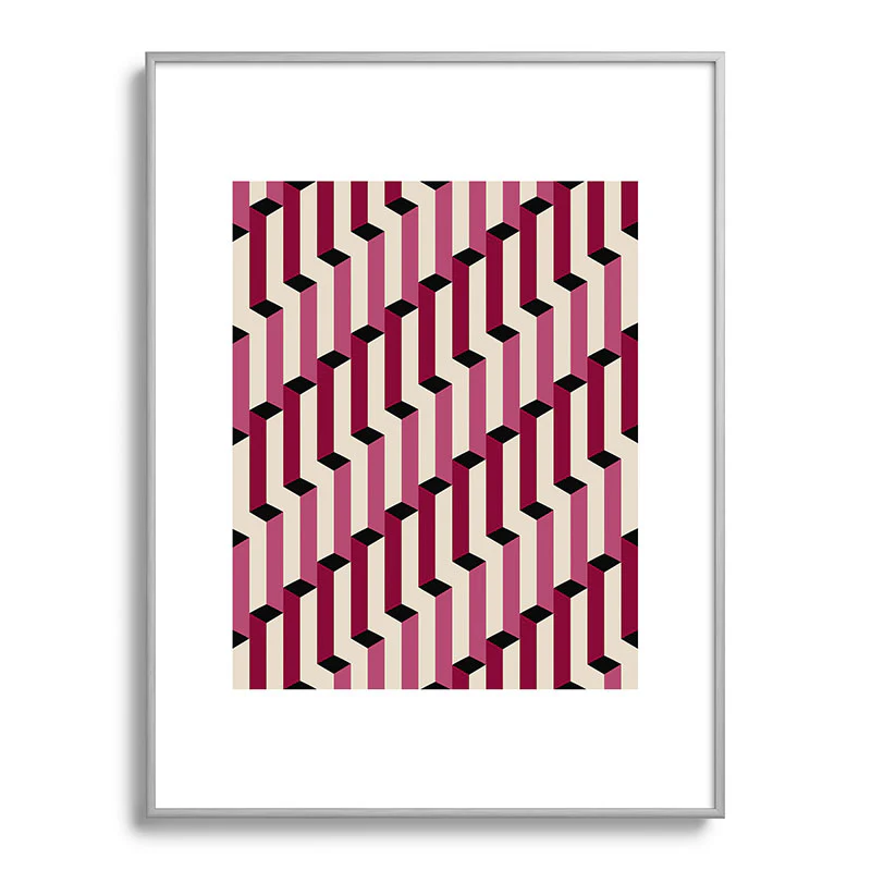 Colour Poems Columns Pattern I Metal Framed Art Print - Image 29
