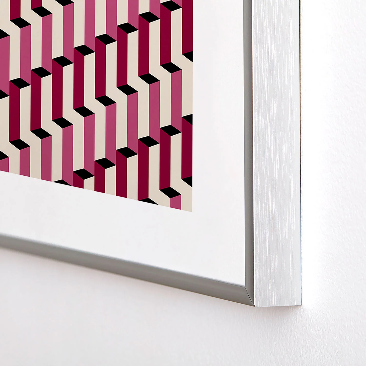 Colour Poems Columns Pattern I Metal Framed Art Print - Image 8