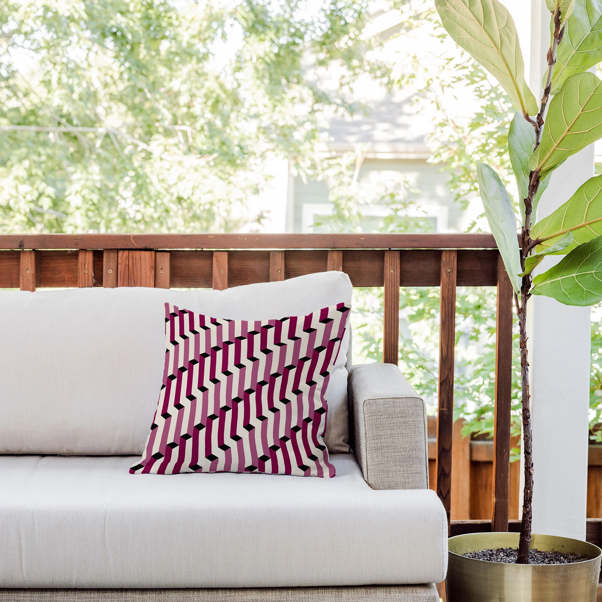 Colour Poems Columns Pattern I Outdoor Throw Pillow - Image 5