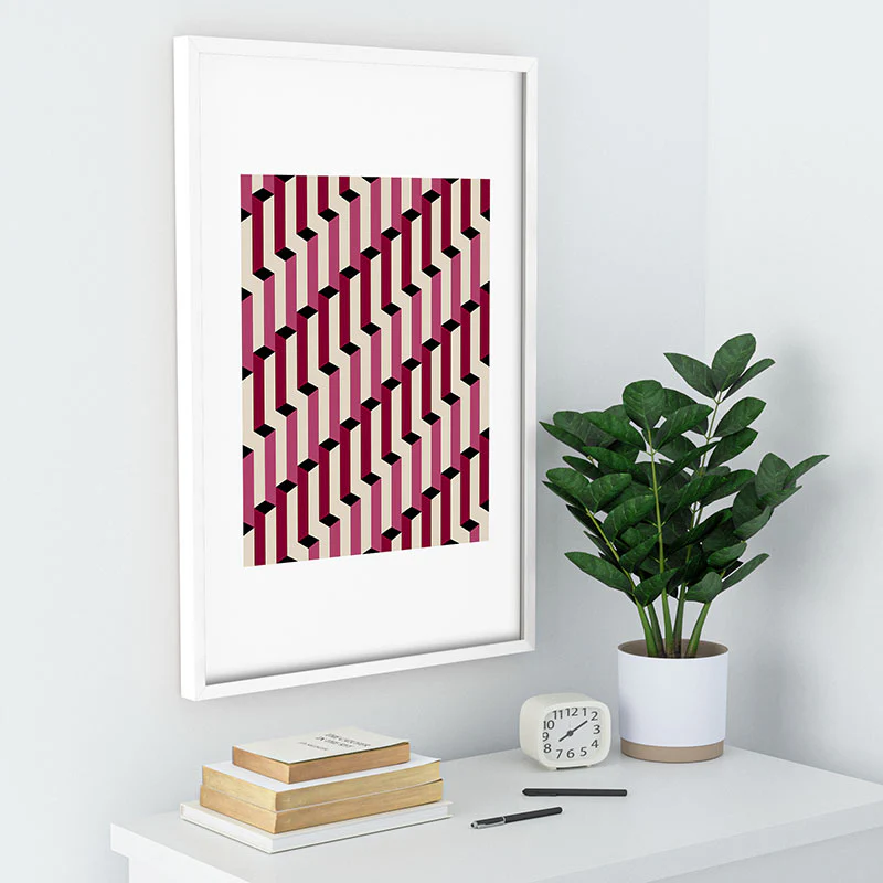 Colour Poems Columns Pattern I Recessed Framing Rectangle - Image 28