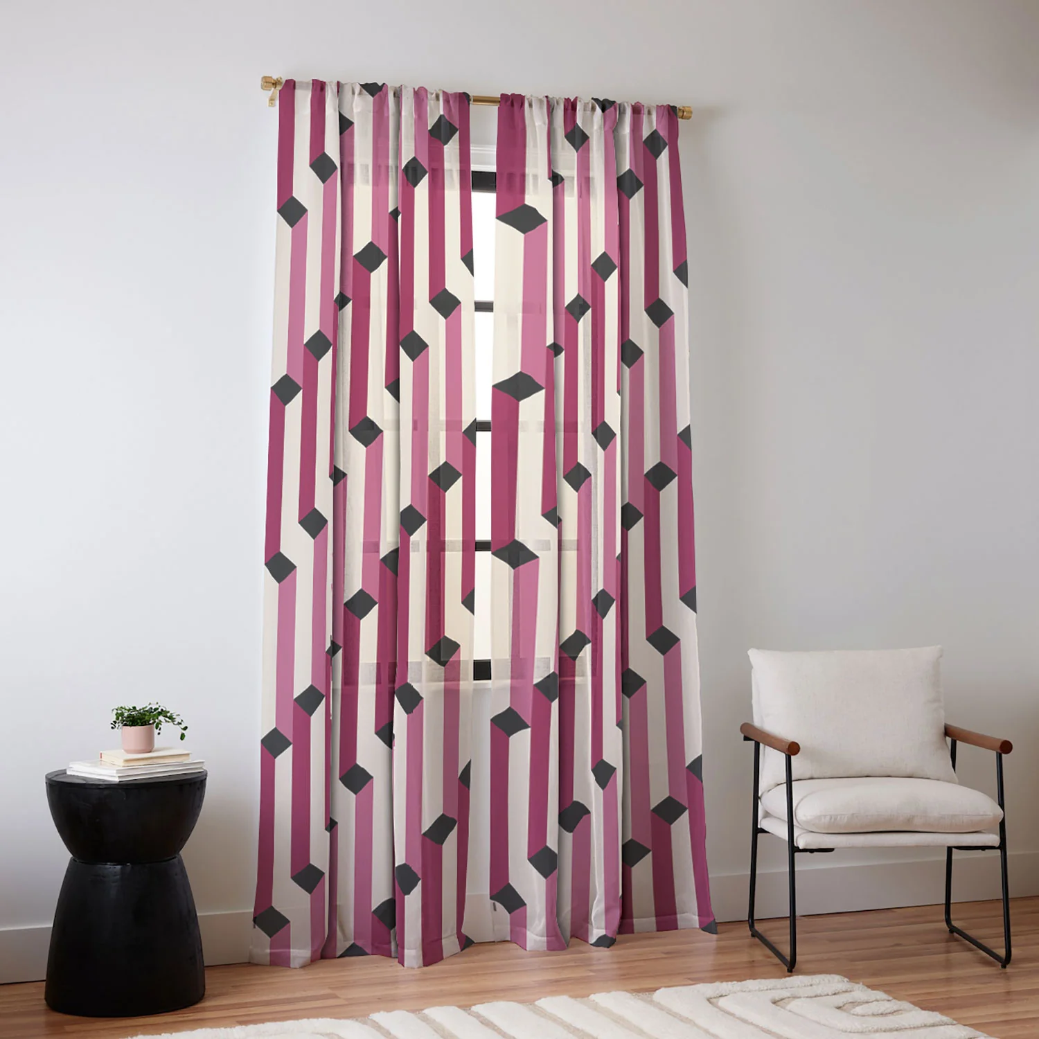 Colour Poems Columns Pattern I Sheer Non Repeat - Image 2