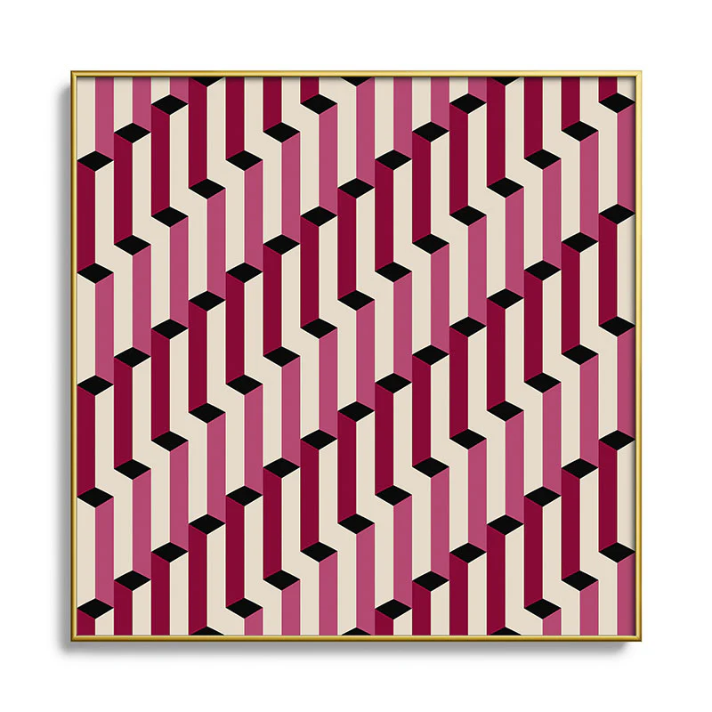 Colour Poems Columns Pattern I Square Metal Framed Art Print - Image 13