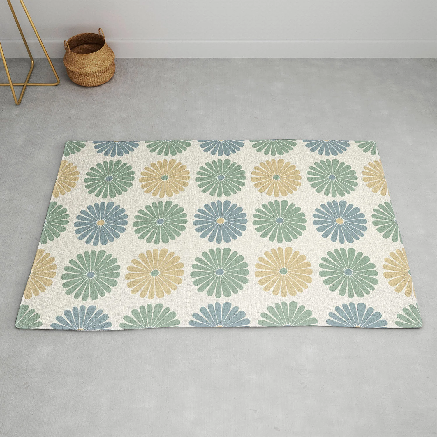 Colour Poems Daisy Pattern Multicolor I Area Rug - Image 12