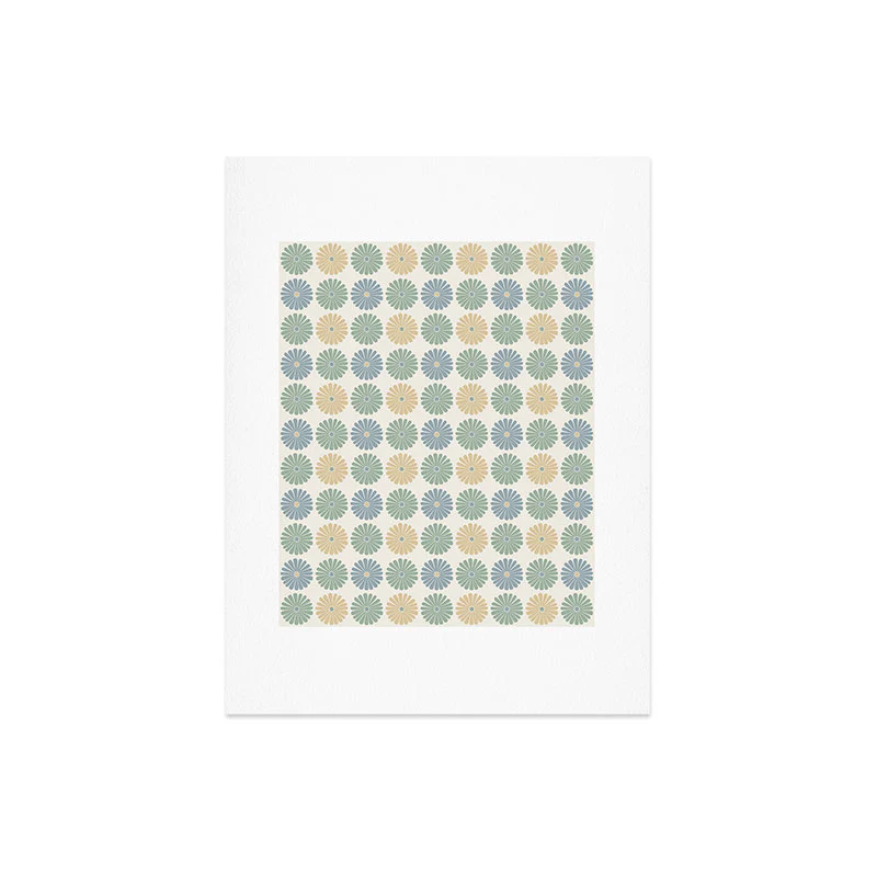 Colour Poems Daisy Pattern Multicolor I Art Print - Image 10