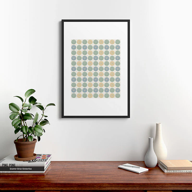 Colour Poems Daisy Pattern Multicolor I Framed Art Print - Image 36