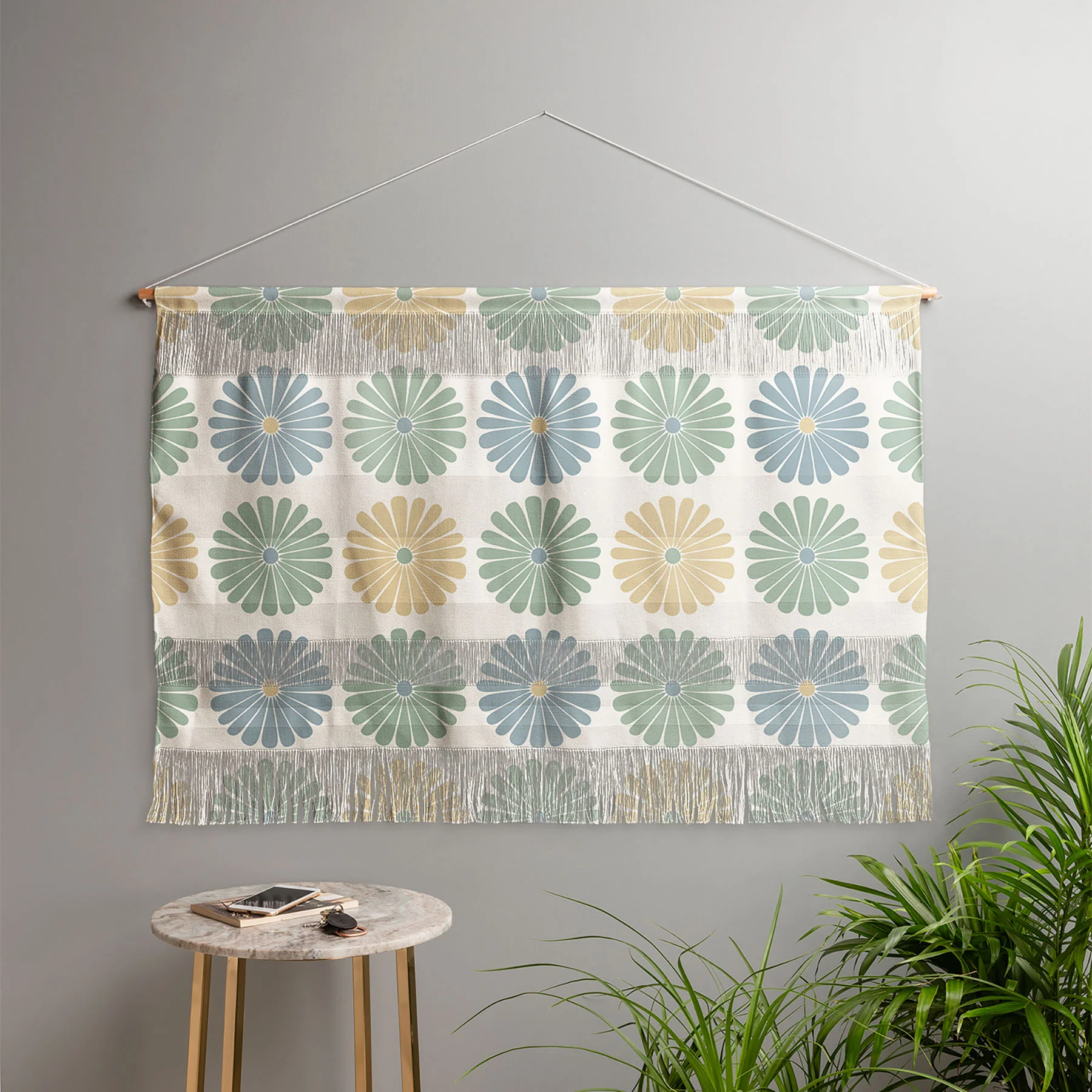 Colour Poems Daisy Pattern Multicolor I Wall Hanging Landscape - Image 4