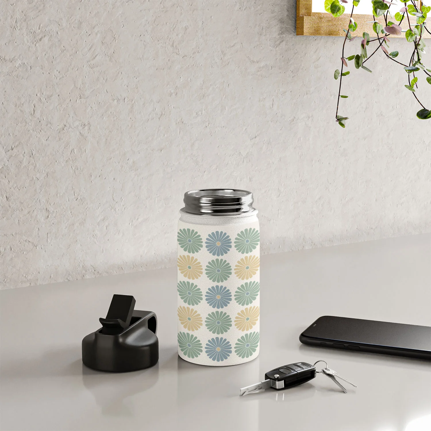 Colour Poems Daisy Pattern Multicolor I Water Bottle - Image 8