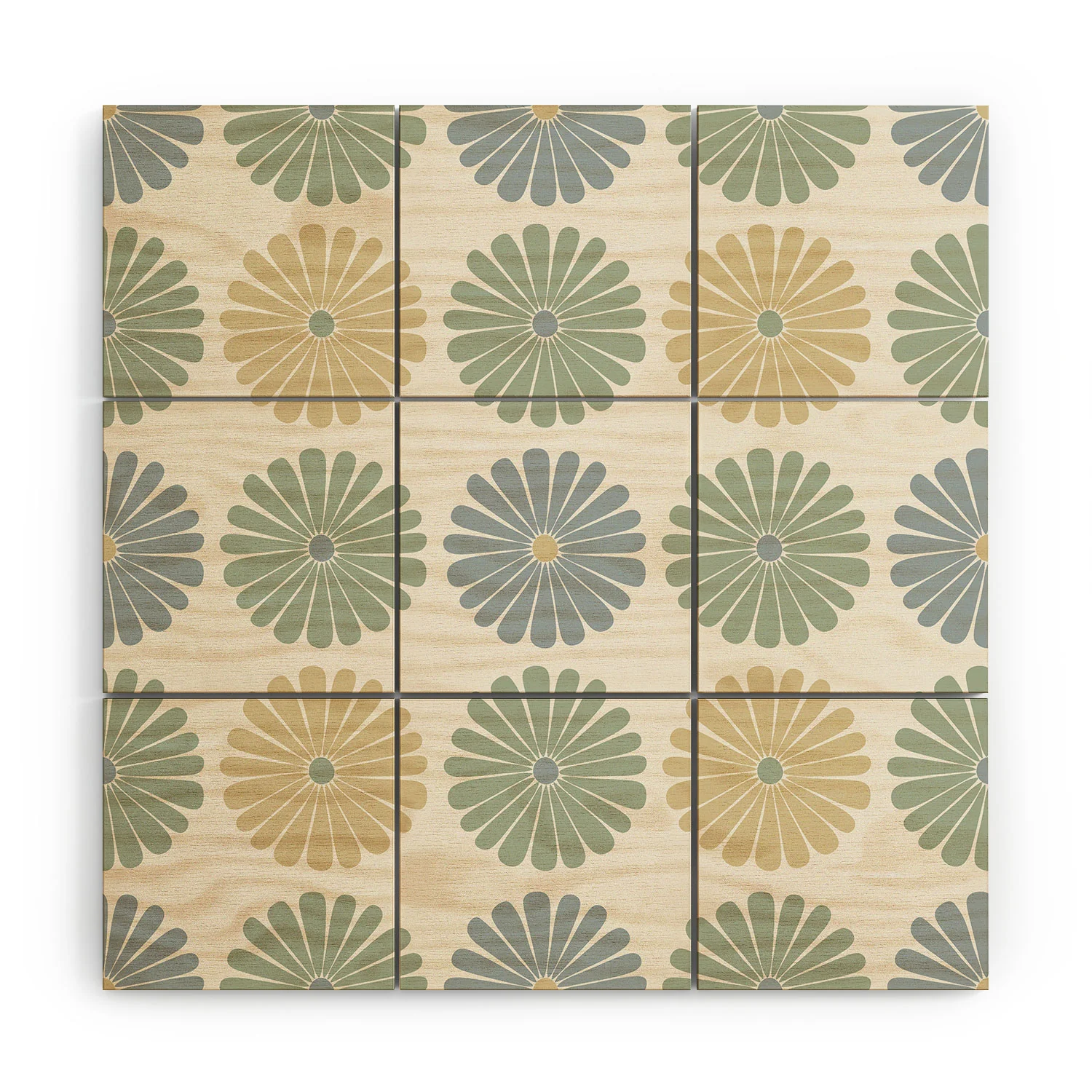 Colour Poems Daisy Pattern Multicolor I Wood Wall Mural - Image 3