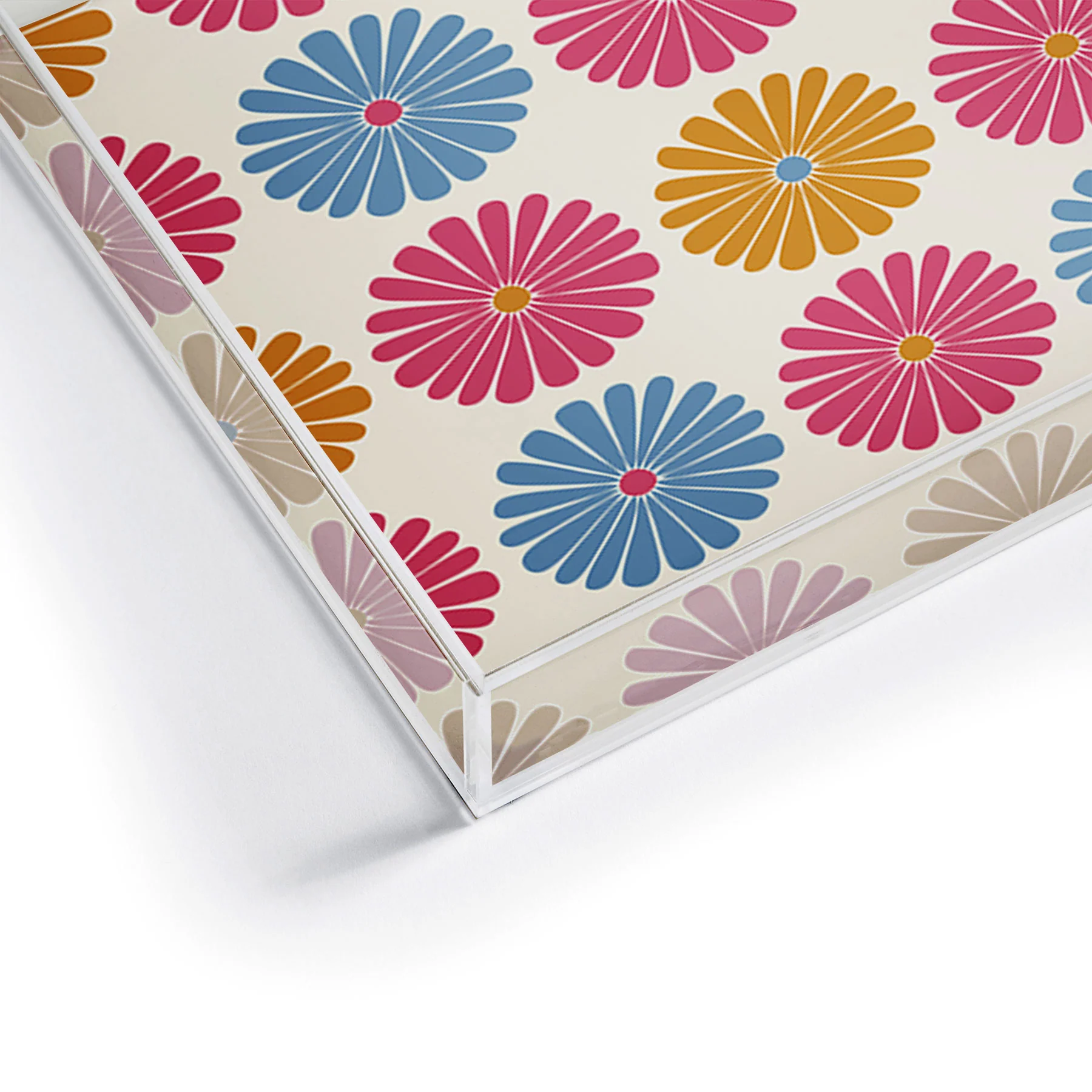 Colour Poems Daisy Pattern Multicolor II Acrylic Tray - Image 9