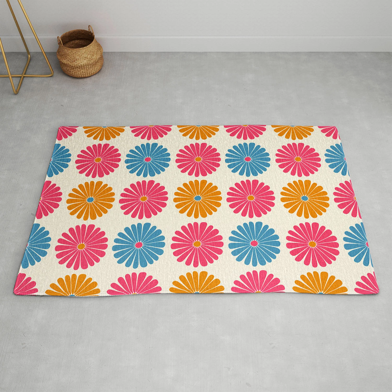 Colour Poems Daisy Pattern Multicolor II Area Rug - Image 12