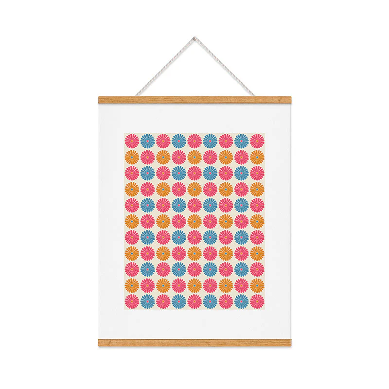 Colour Poems Daisy Pattern Multicolor II Art Print - Image 34