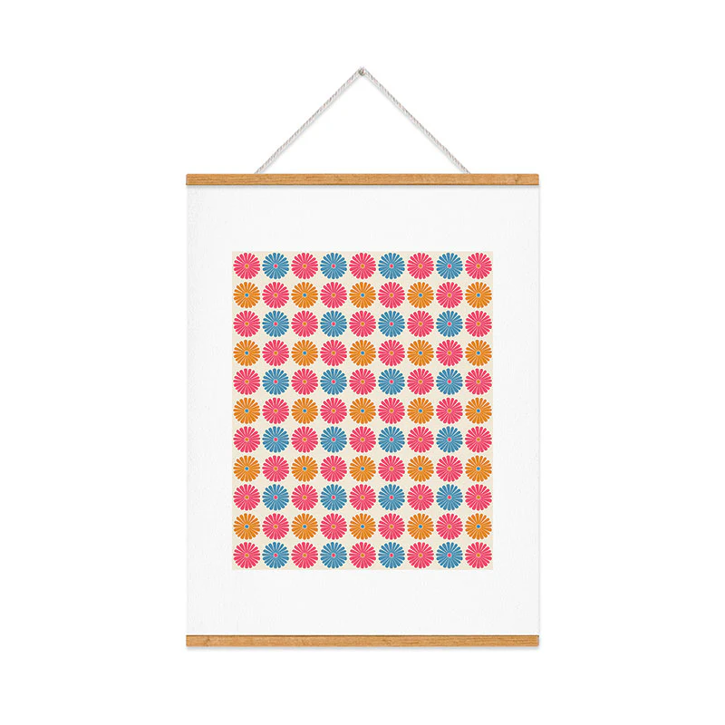 Colour Poems Daisy Pattern Multicolor II Art Print - Image 37
