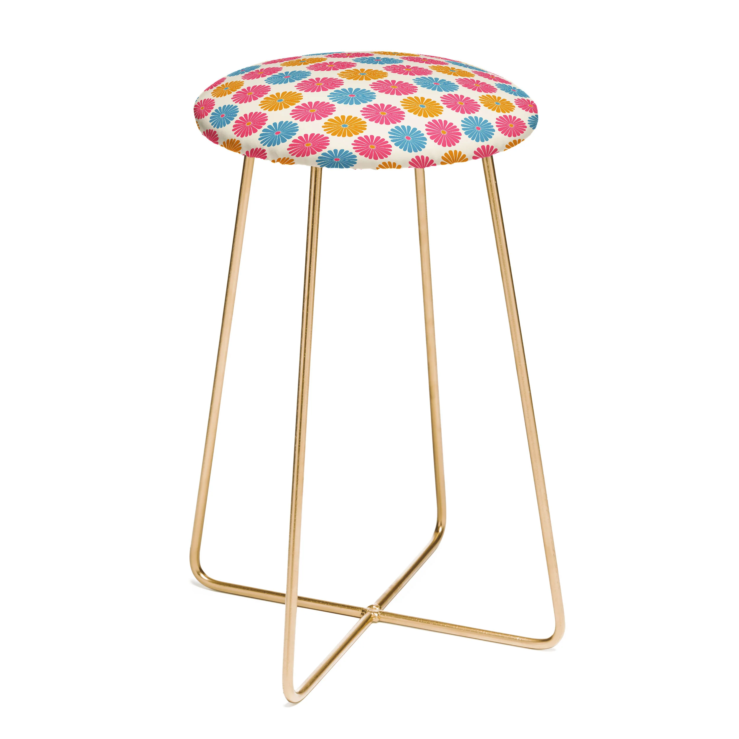 Colour Poems Daisy Pattern Multicolor II Counter Stool