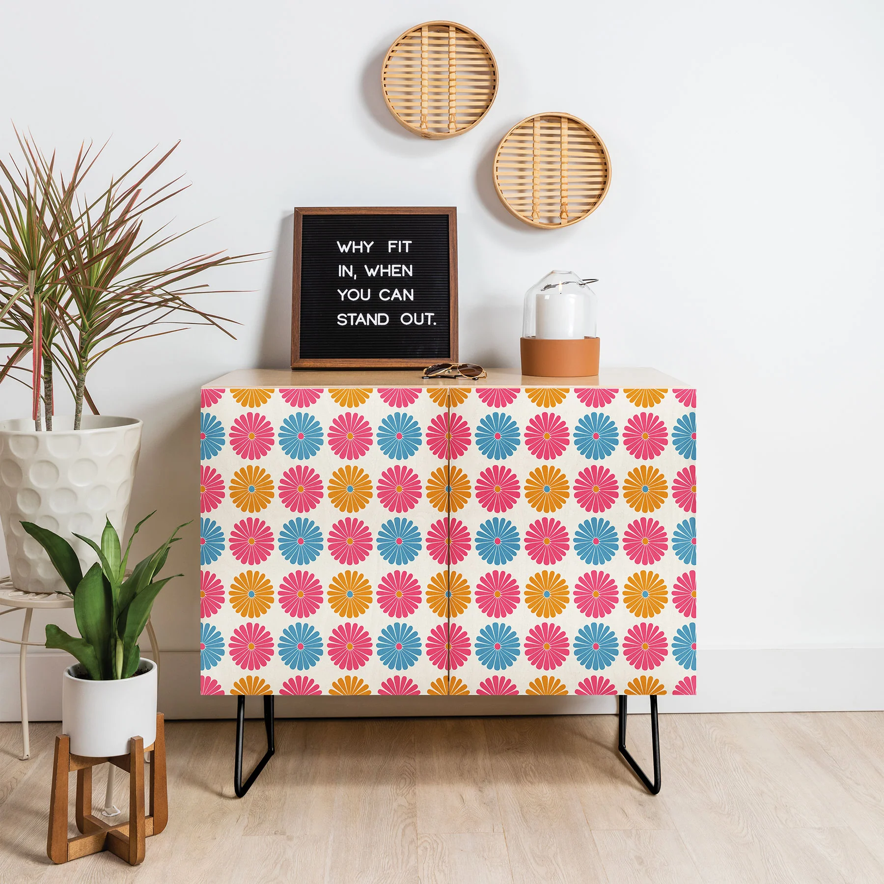 Colour Poems Daisy Pattern Multicolor II Credenza - Image 12