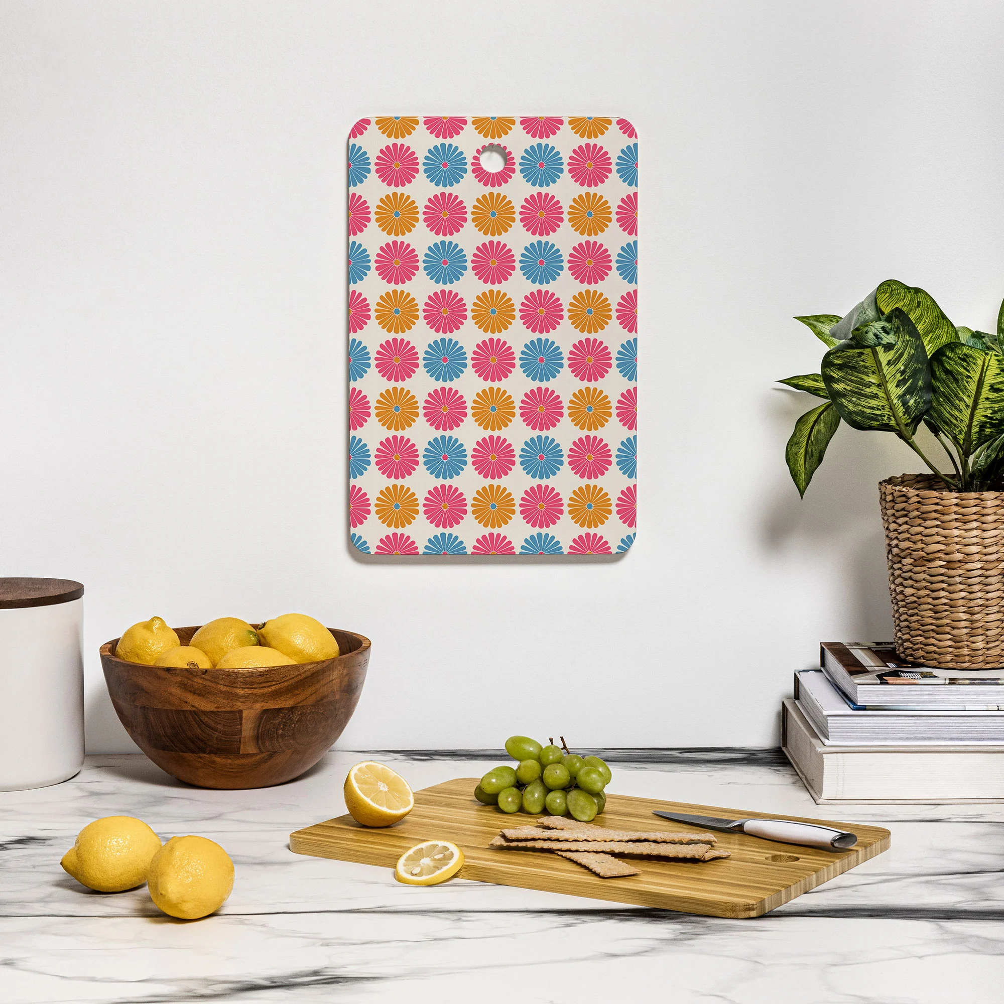 Colour Poems Daisy Pattern Multicolor II Cutting Board Rectangle - Image 3