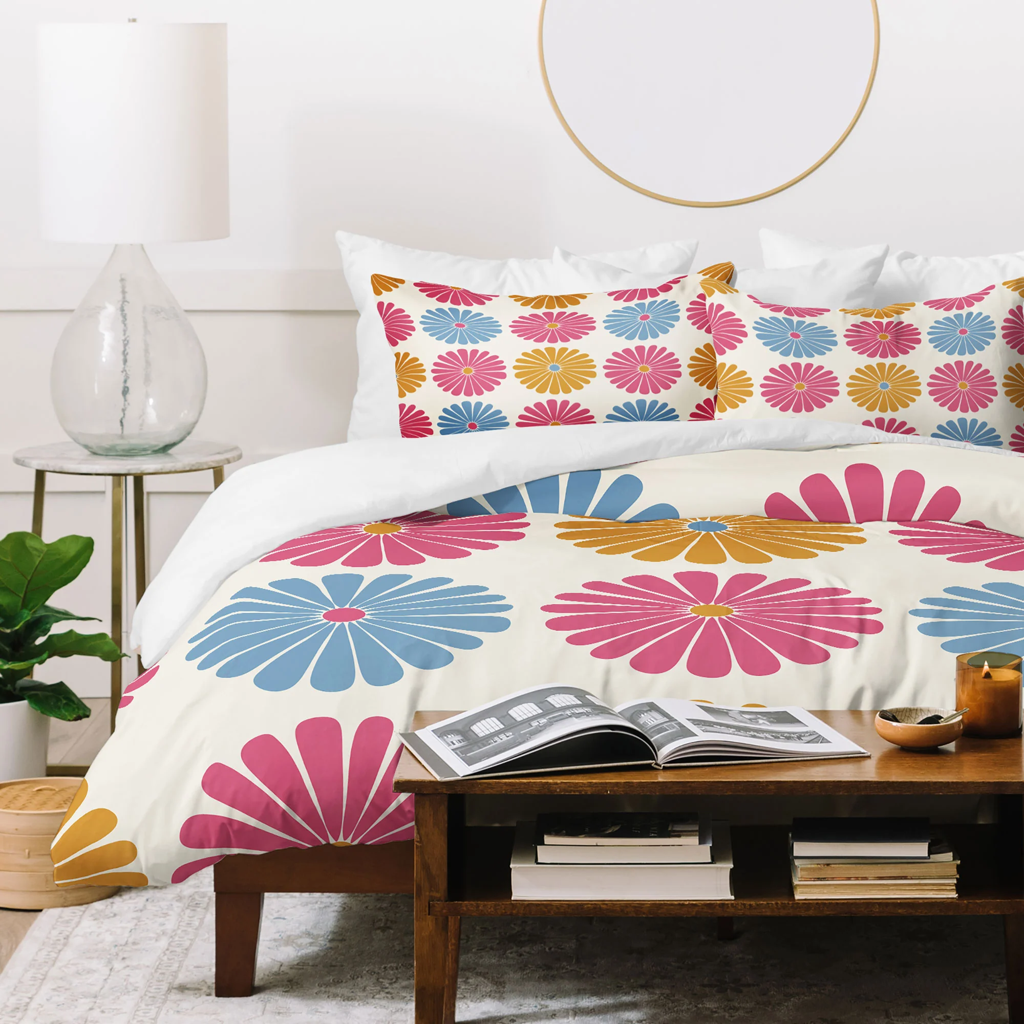 Colour Poems Daisy Pattern Multicolor II Duvet Cover - Image 51