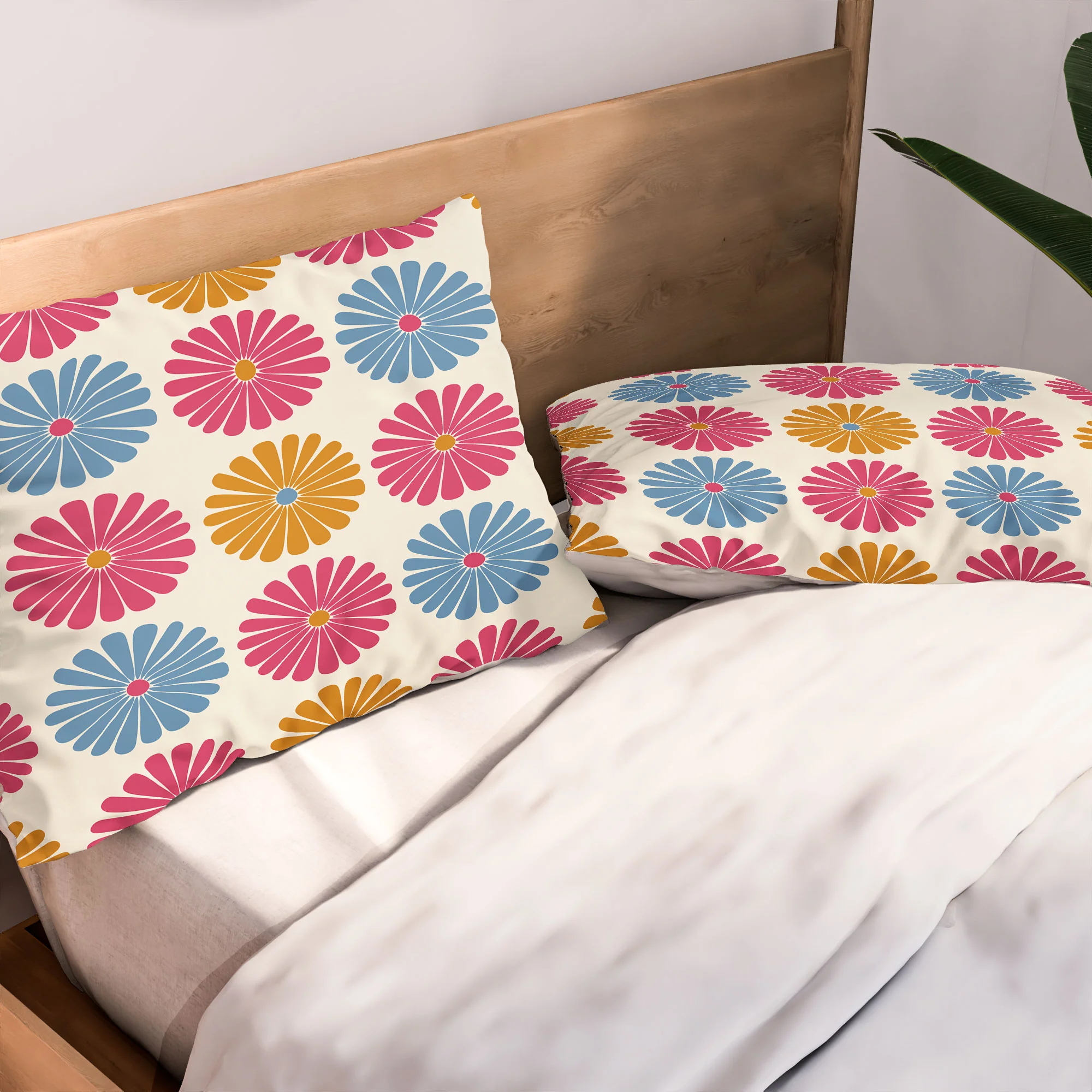 Colour Poems Daisy Pattern Multicolor II Pillow Shams - Image 2