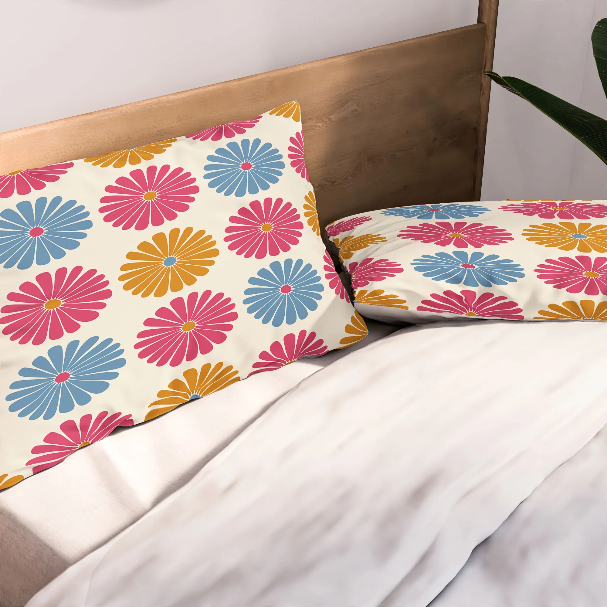Colour Poems Daisy Pattern Multicolor II Pillow Shams - Image 5