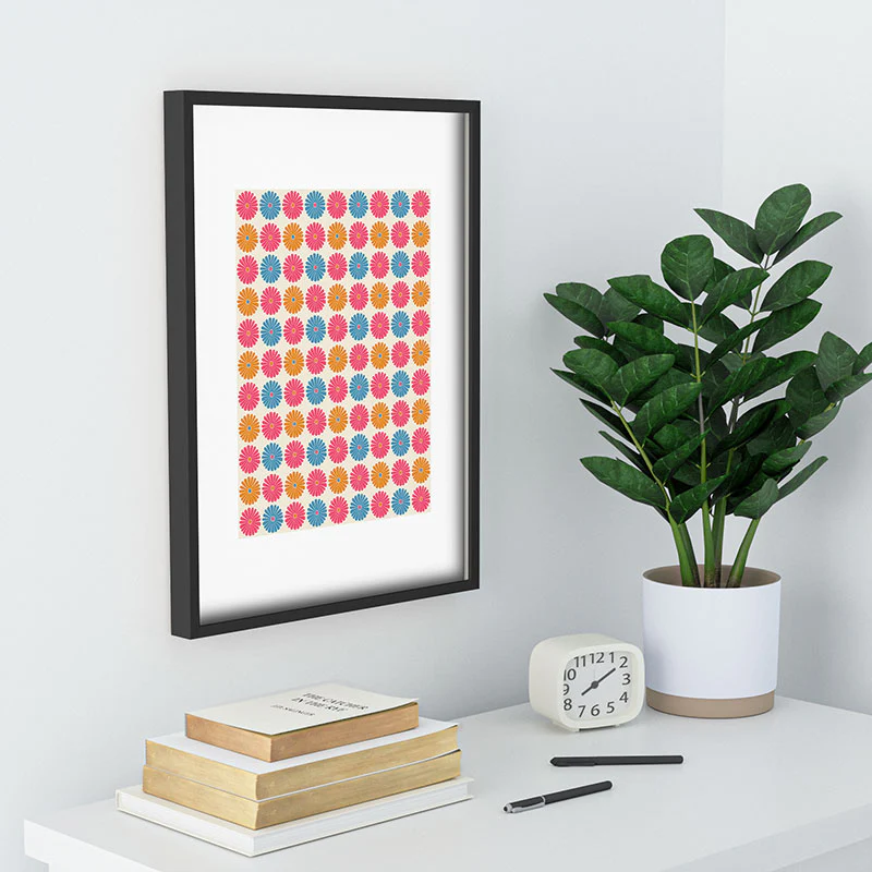 Colour Poems Daisy Pattern Multicolor II Recessed Framing Rectangle - Image 18