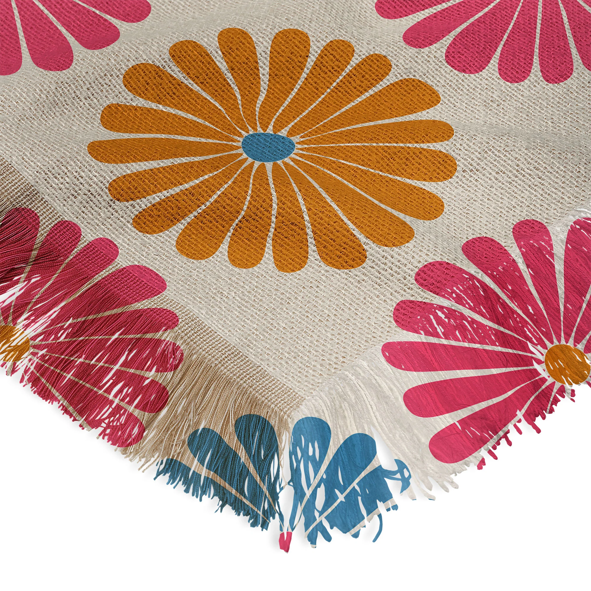 Colour Poems Daisy Pattern Multicolor II Throw Blanket - Image 5