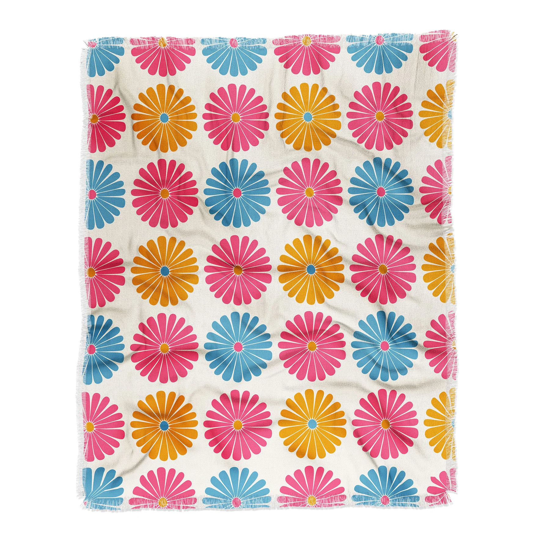Colour Poems Daisy Pattern Multicolor II Throw Blanket - Image 6