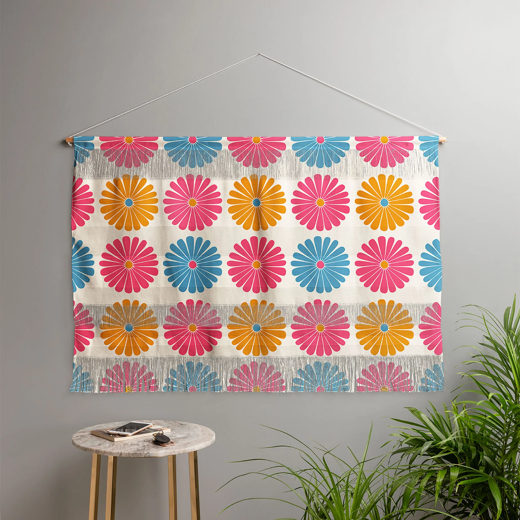 Colour Poems Daisy Pattern Multicolor II Wall Hanging Landscape - Image 4