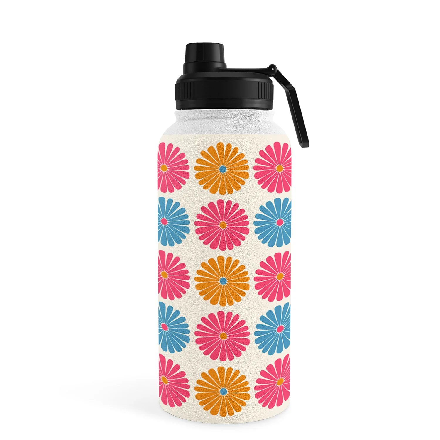 Colour Poems Daisy Pattern Multicolor II Water Bottle - Image 25