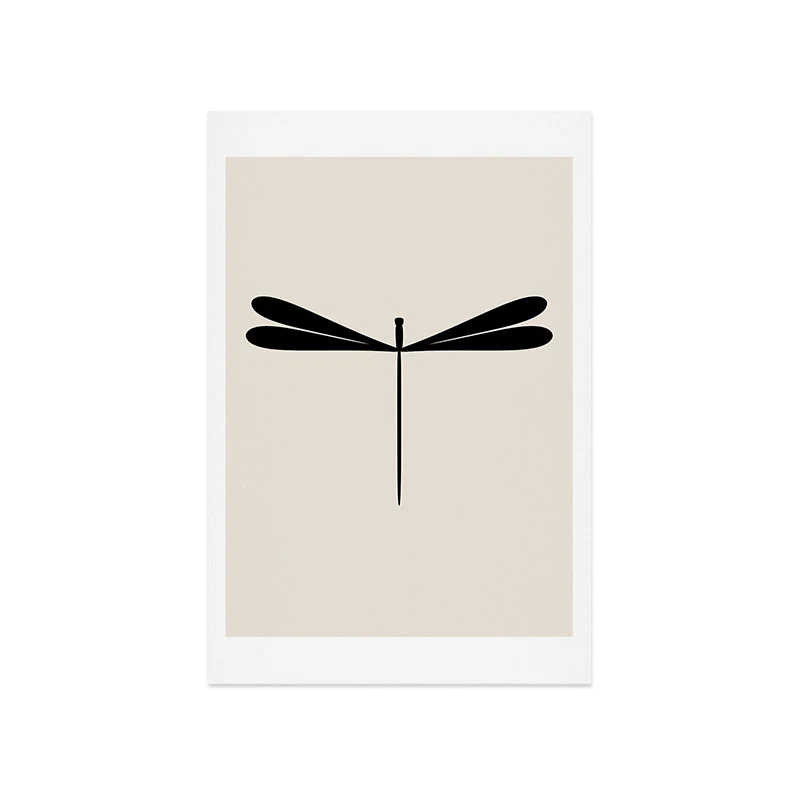 Colour Poems Dragonfly Pattern Black White Art Print - Image 25
