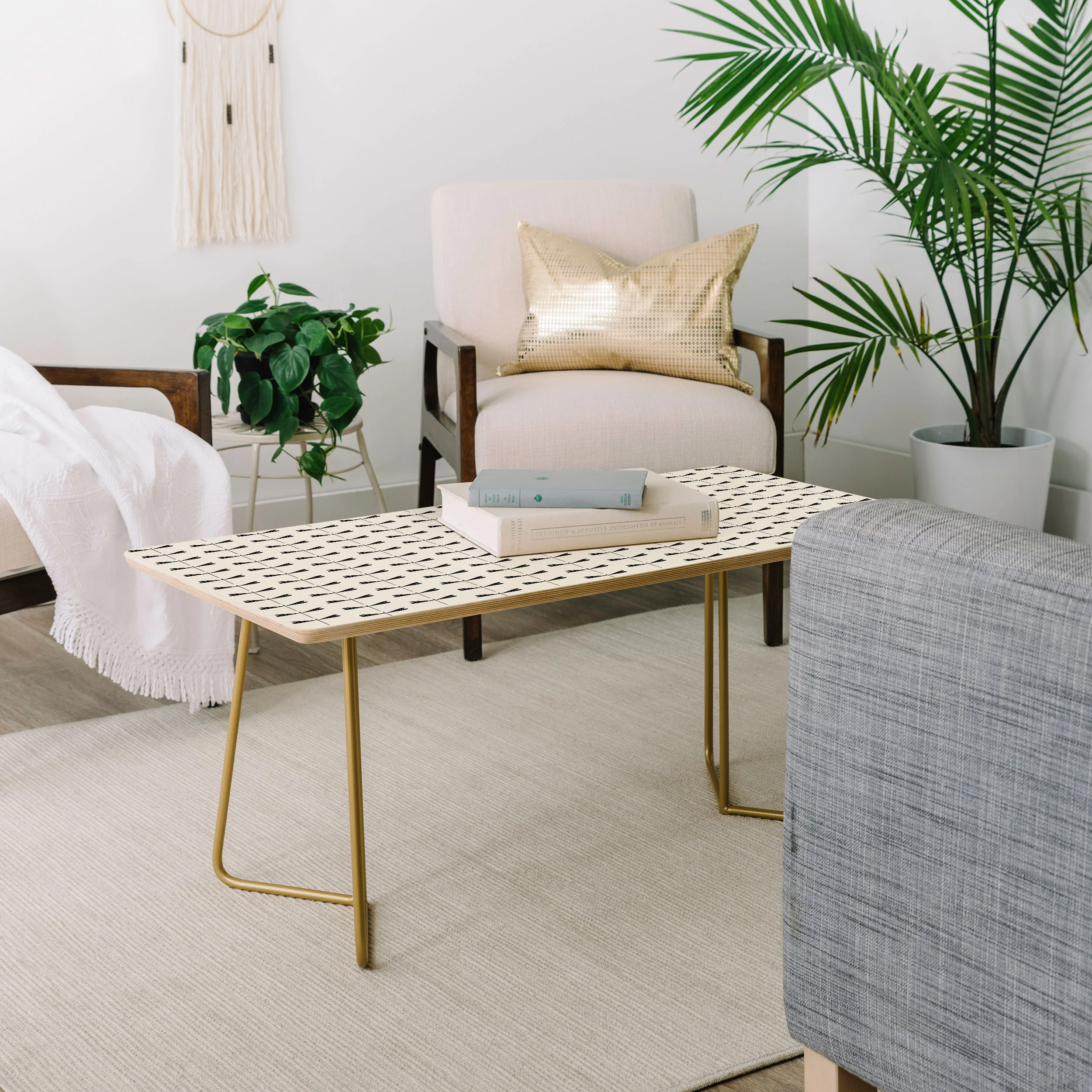 Colour Poems Dragonfly Pattern Black White Coffee Table - Image 7