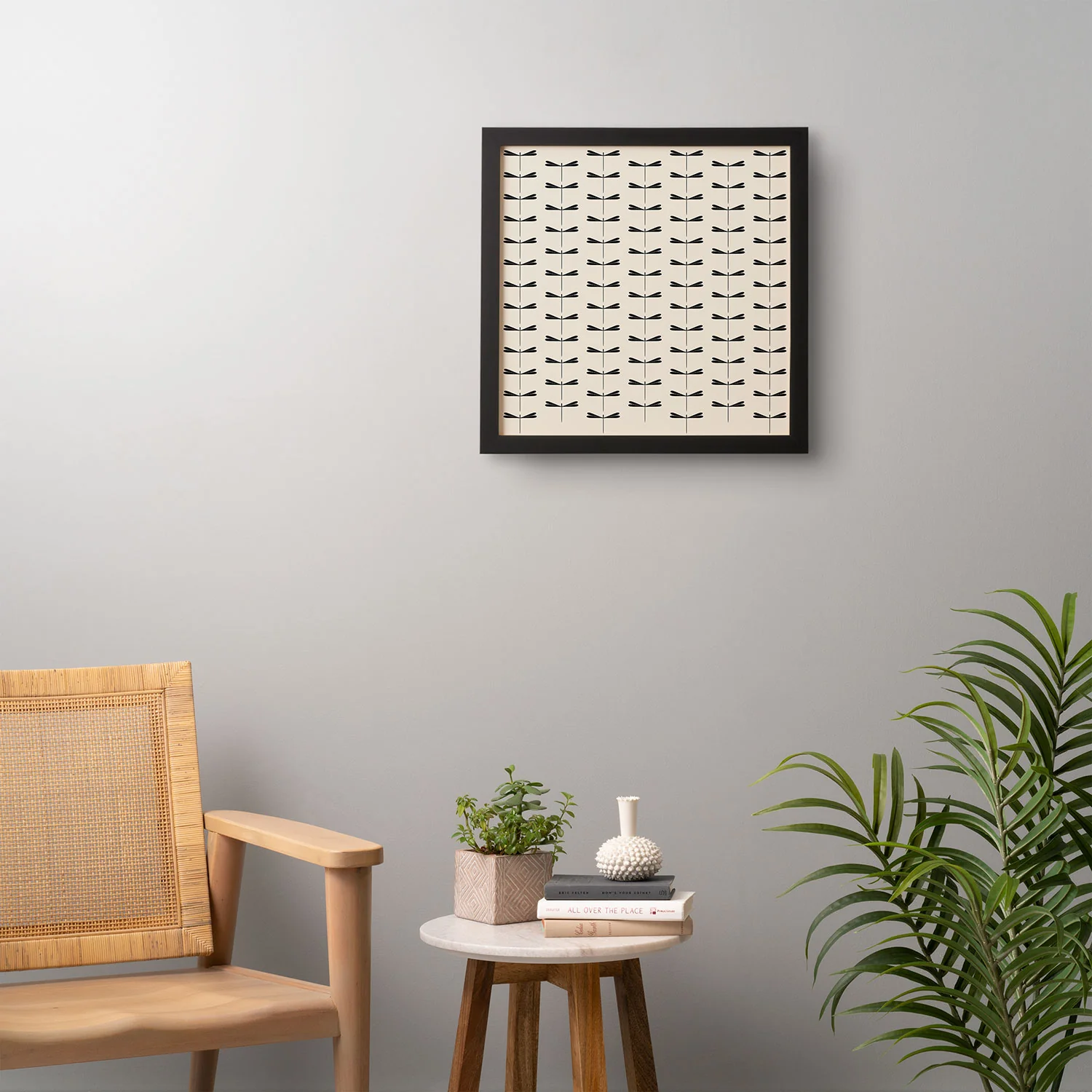 Colour Poems Dragonfly Pattern Black White Framed Wall Art - Image 10