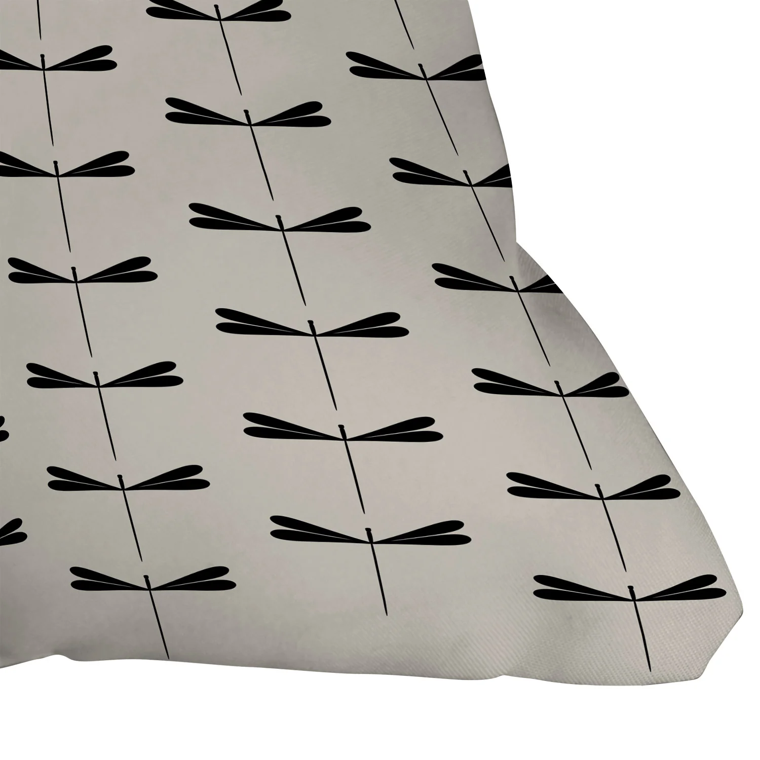 Colour Poems Dragonfly Pattern Black White Outdoor Throw Pillow - Image 12
