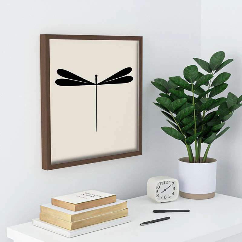 Colour Poems Dragonfly Pattern Black White Recessed Framing Square - Image 16