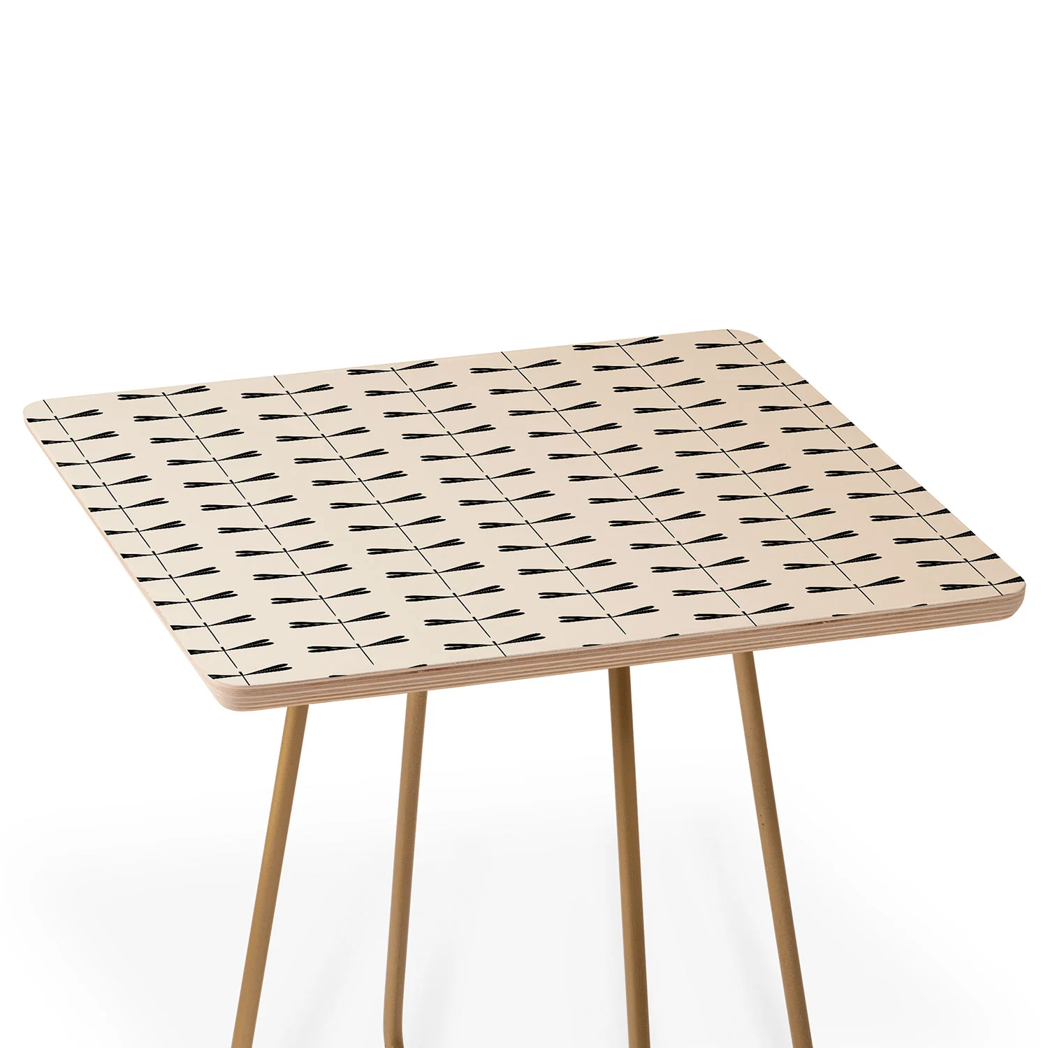 Colour Poems Dragonfly Pattern Black White Side Table - Image 3