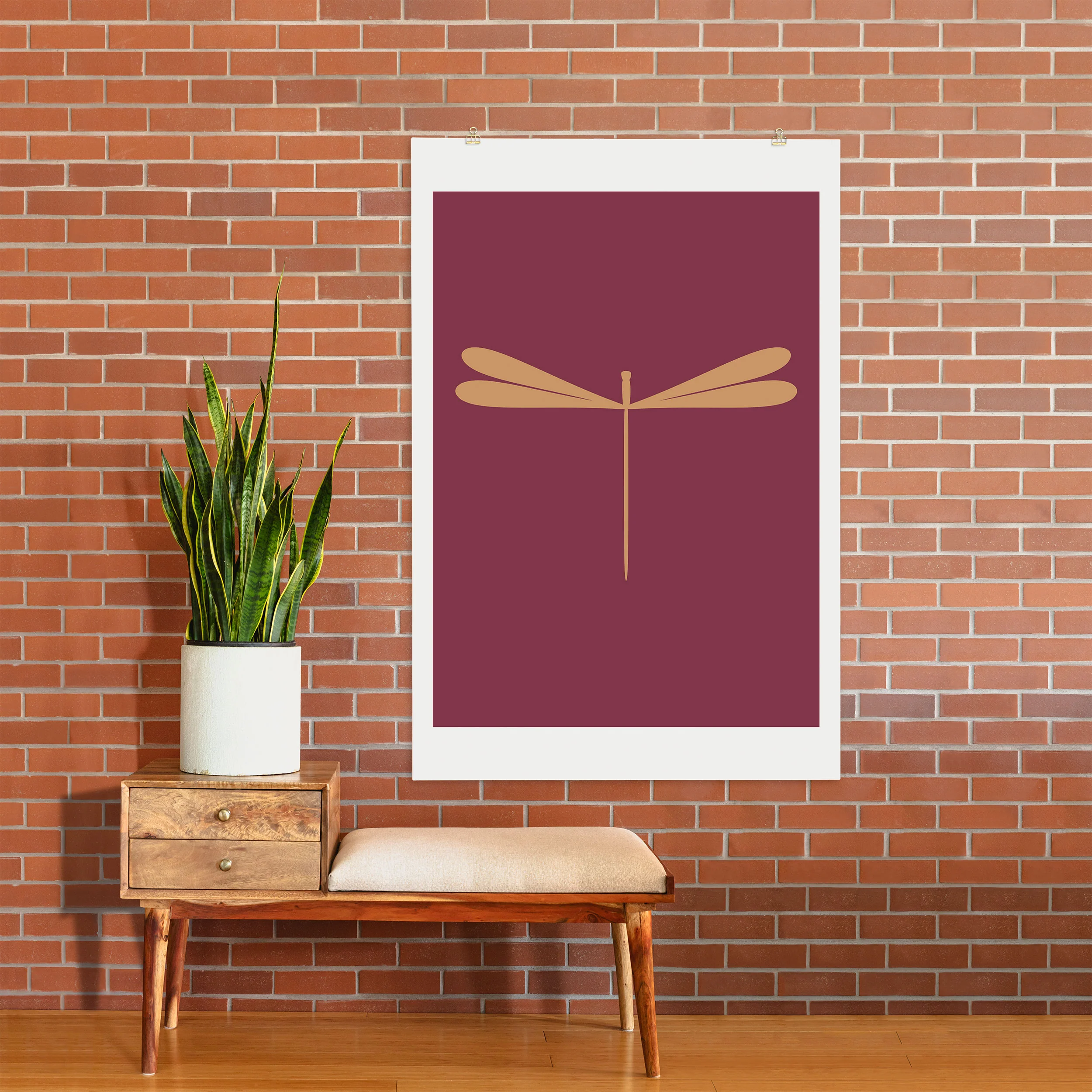 Colour Poems Dragonfly Pattern Mauve Art Print - Image 26