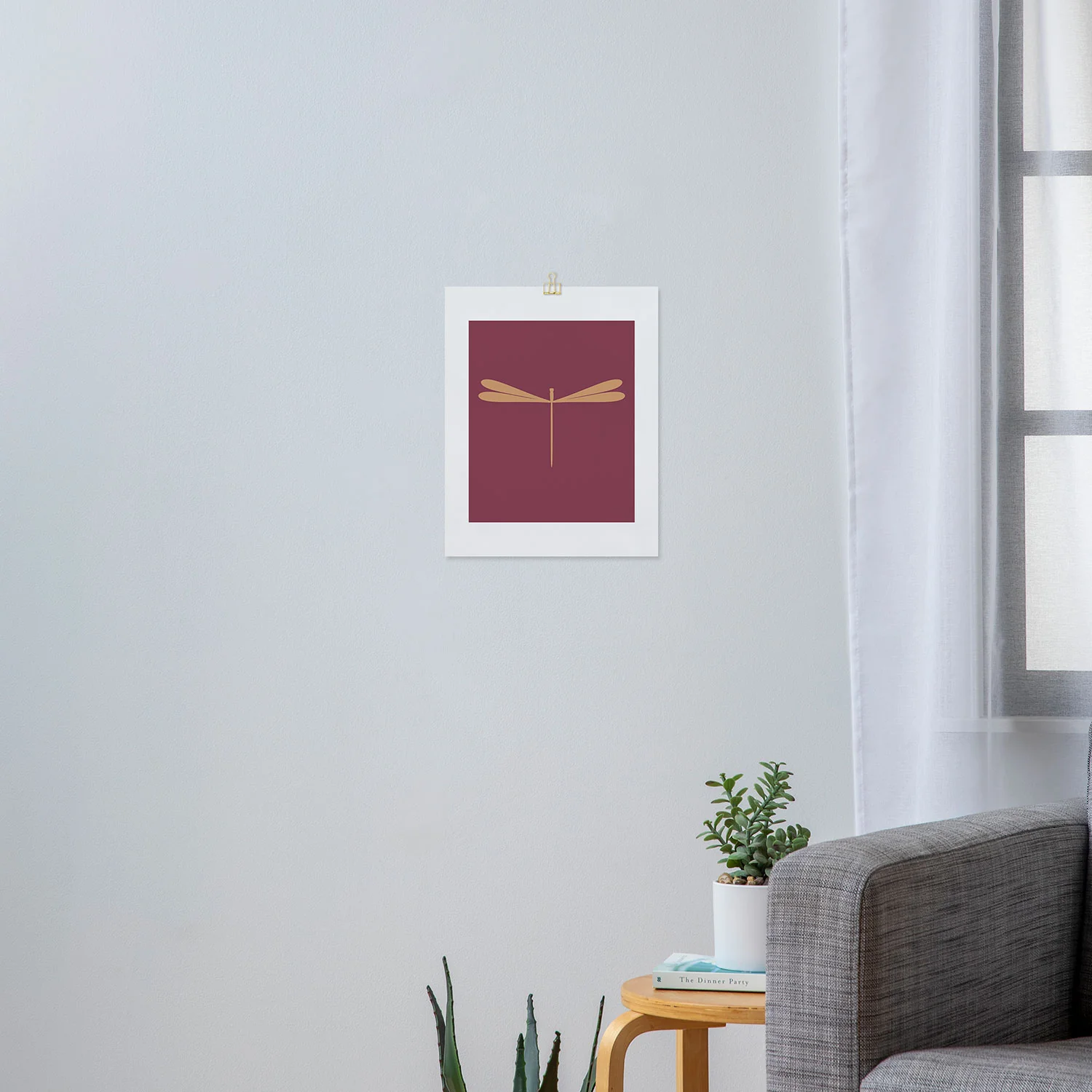 Colour Poems Dragonfly Pattern Mauve Art Print - Image 6