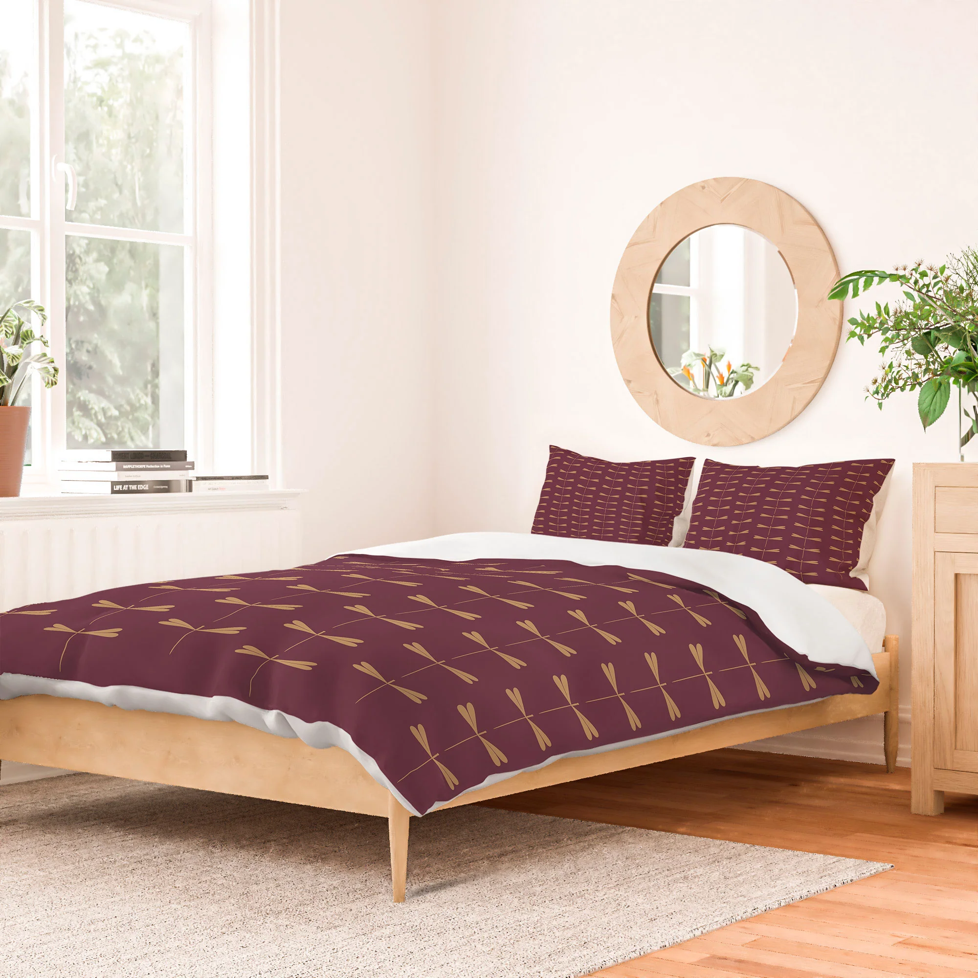 Colour Poems Dragonfly Pattern Mauve Duvet Cover - Image 54