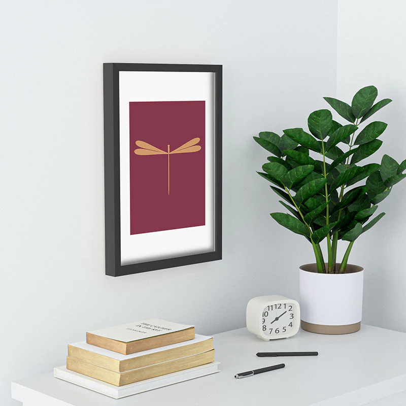 Colour Poems Dragonfly Pattern Mauve Recessed Framing Rectangle - Image 10